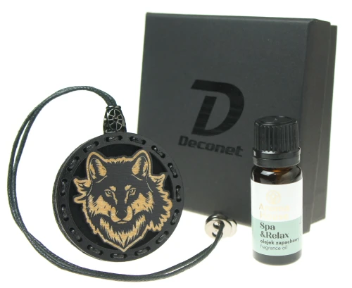 Zapach do samochodu drewniana zawieszka Wilk