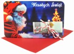Drewniany świąteczny BON podarunkowy na pieniądze prezent na święta mikołaj 