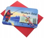 Drewniany świąteczny BON podarunkowy na pieniądze prezent na święta mikołaj 