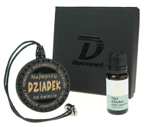 Zapach do samochodu drewniana zawieszka Deconet prezent na dzień dziadka