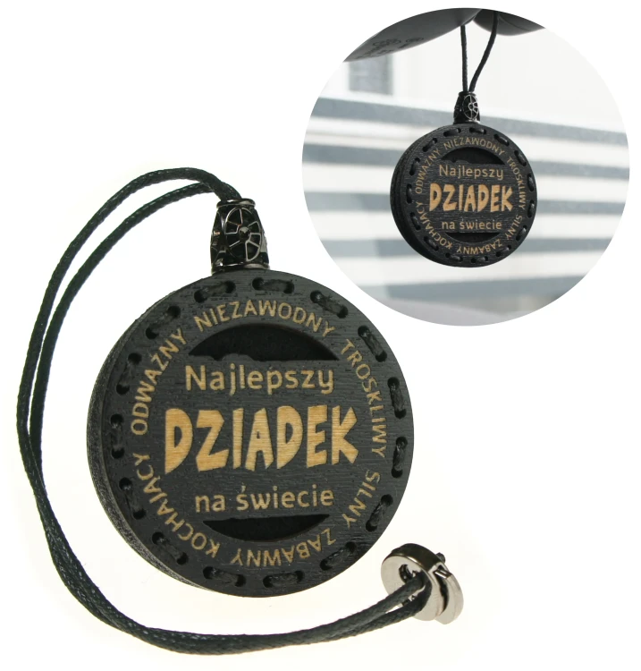 Zapach do samochodu drewniana zawieszka Deconet prezent na dzień dziadka