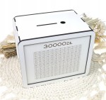 Otwierana Skarbonka wykreślana 30000zł oszczędzanie, na prezent, grawer 