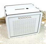 Otwierana Skarbonka wykreślana 10000zł oszczędzanie, na prezent, grawer 