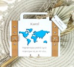 Kartka Walizka Na Urodziny Imieniny Na Pieniądze Pamiątka Grawer niebieska