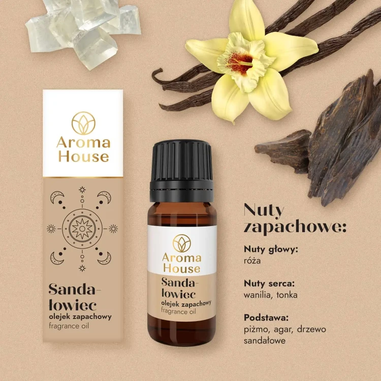 Olejek zapachowy Aroma House SANDAŁOWIEC nuty zapachowe