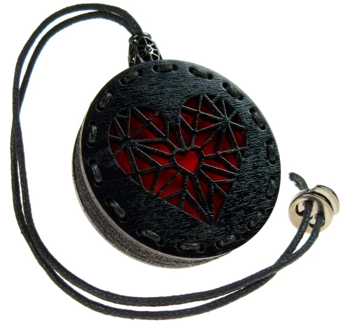 Deconet Black Premium Wood - Serce zawieszka zapachowa z filcem