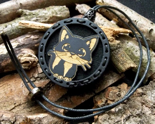 Zapach do samochodu drewniana zawieszka Deconet Black Premium - Kot