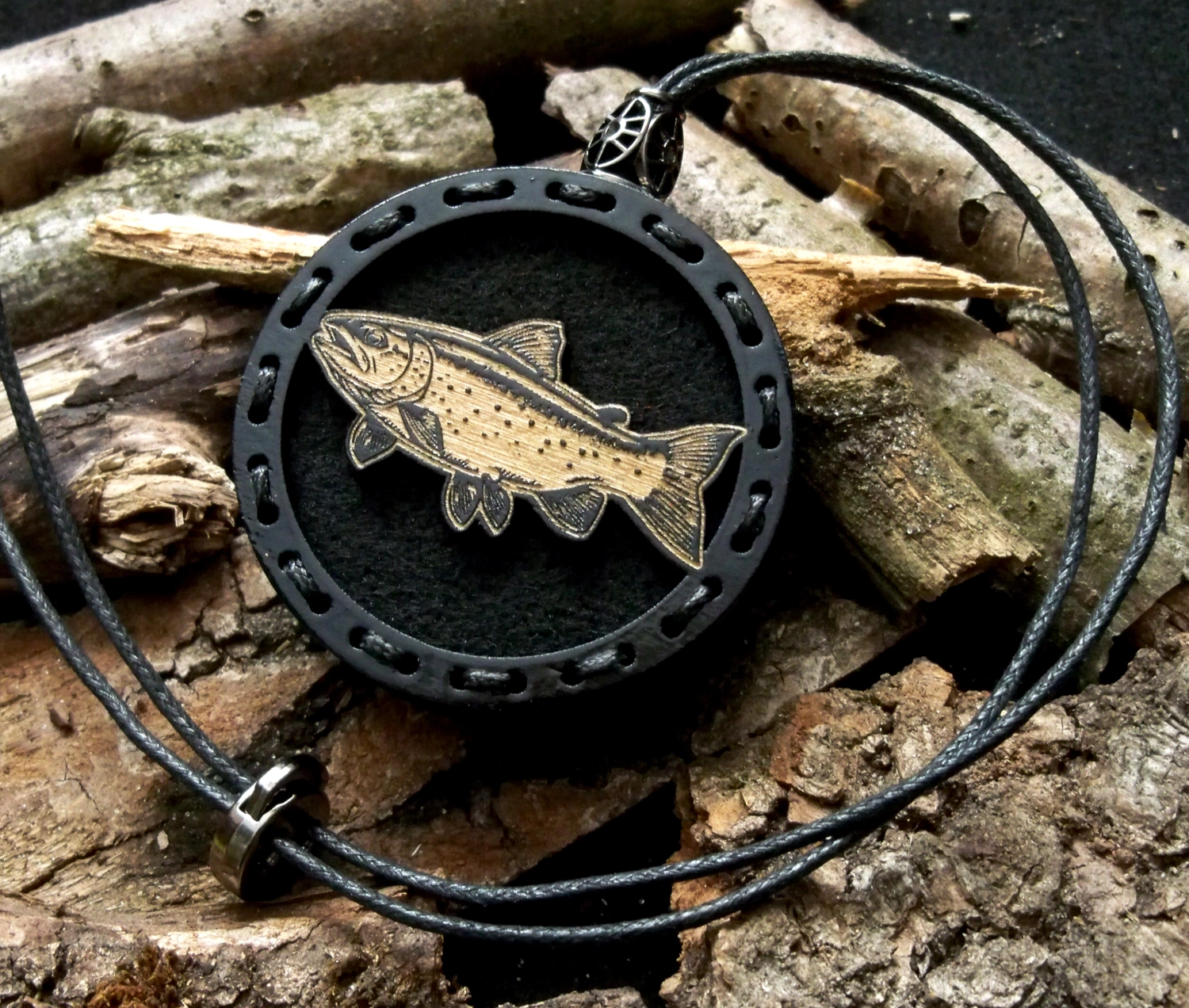 Prezent dla wędkarza zawieszka Łosoś