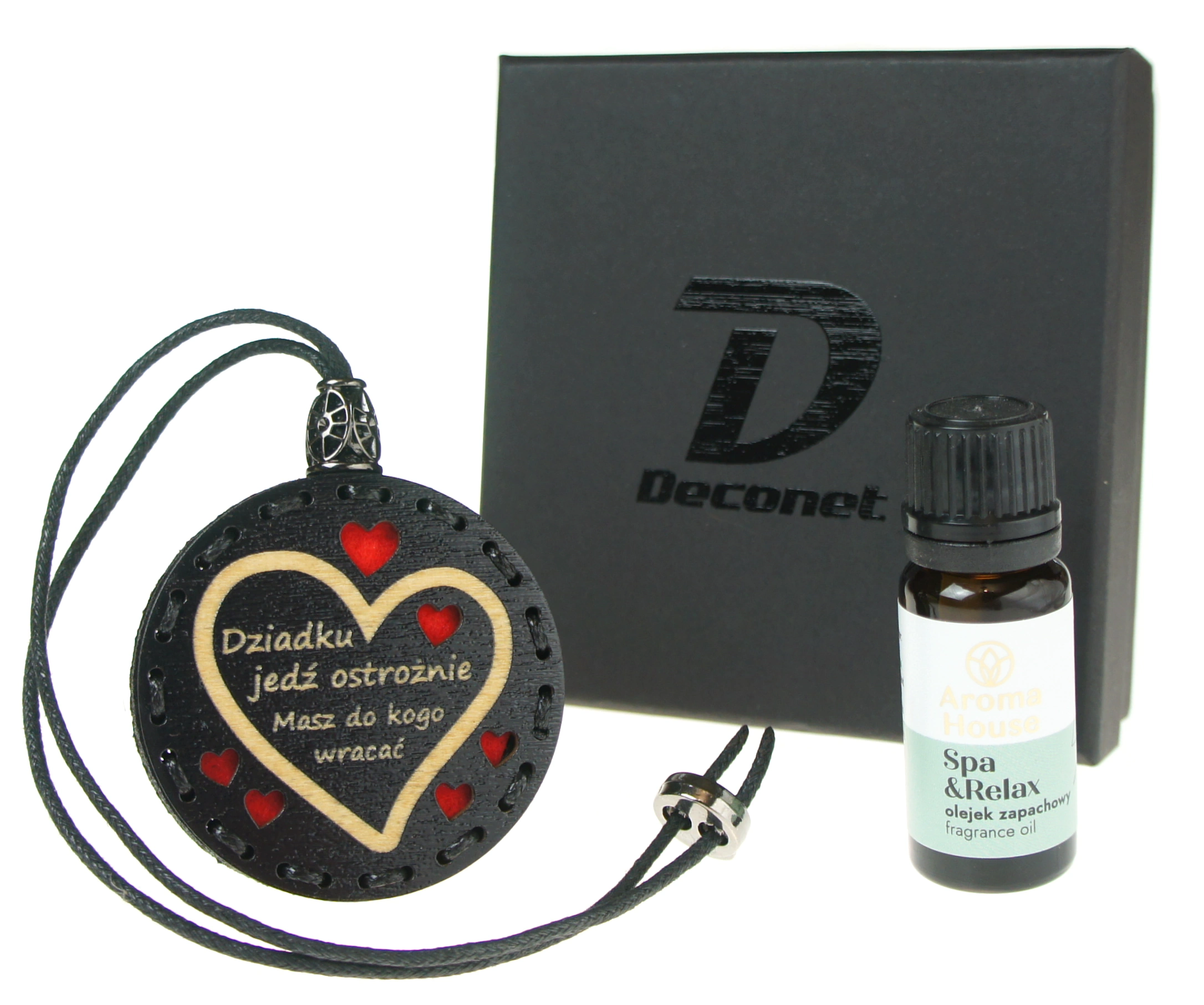 Zapach do samochodu drewniana zawieszka Deconet prezent na dzień dziadka
